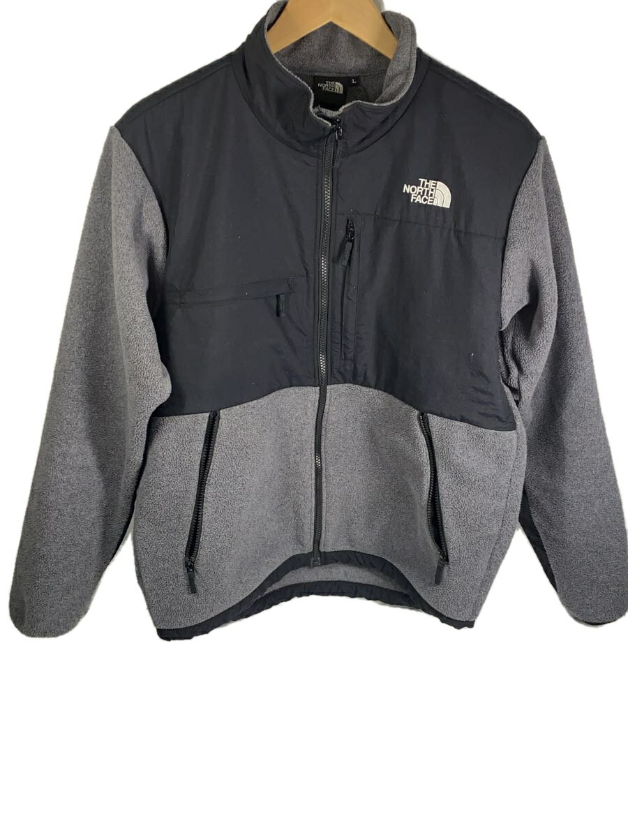 【中古】THE NORTH FACE◆DENALI JACKET_デナリジャケット/L/ポリエステル/GRY/無地【メンズウェア】