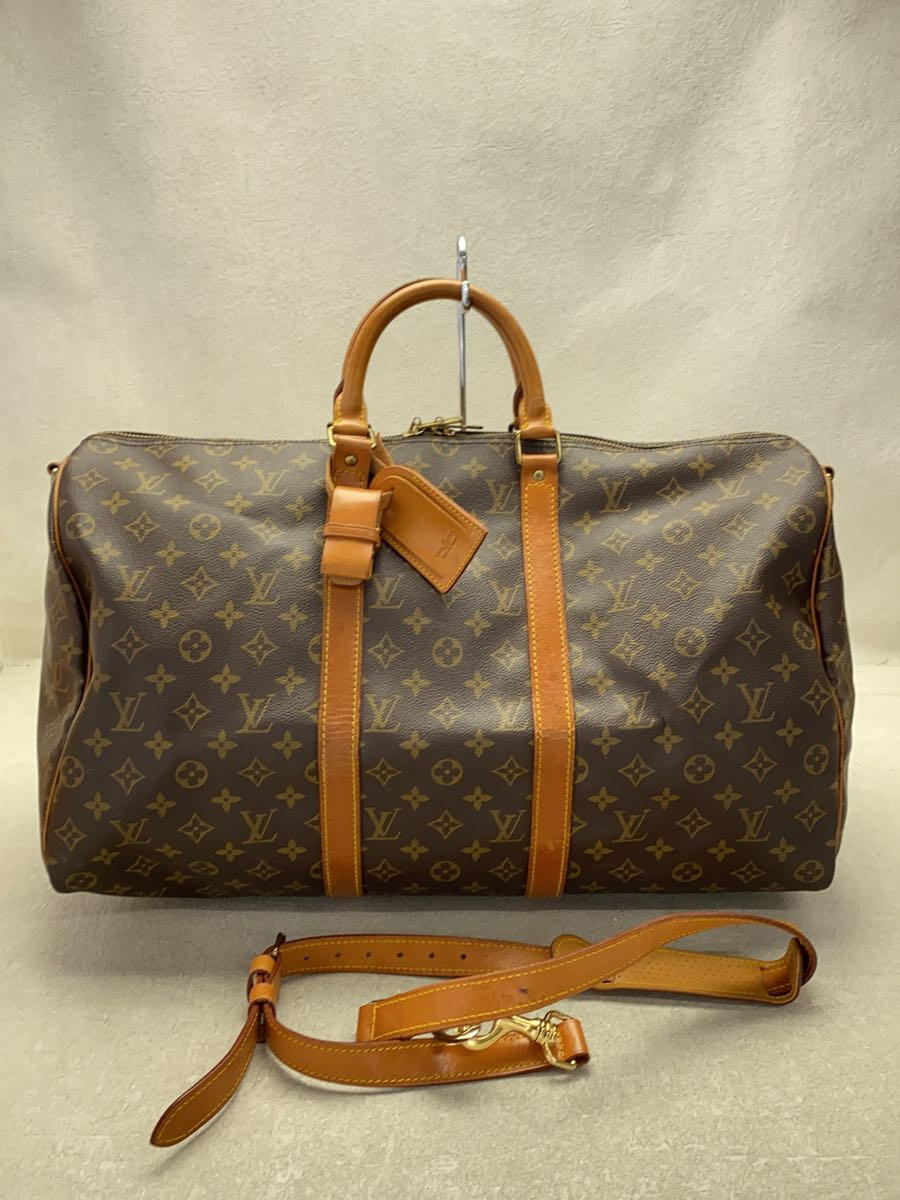 【中古】LOUIS VUITTON◆キーポル・バンドリエール50_モノグラム・キャンバス_BRW/PVC/BRW/M41416【バッグ】