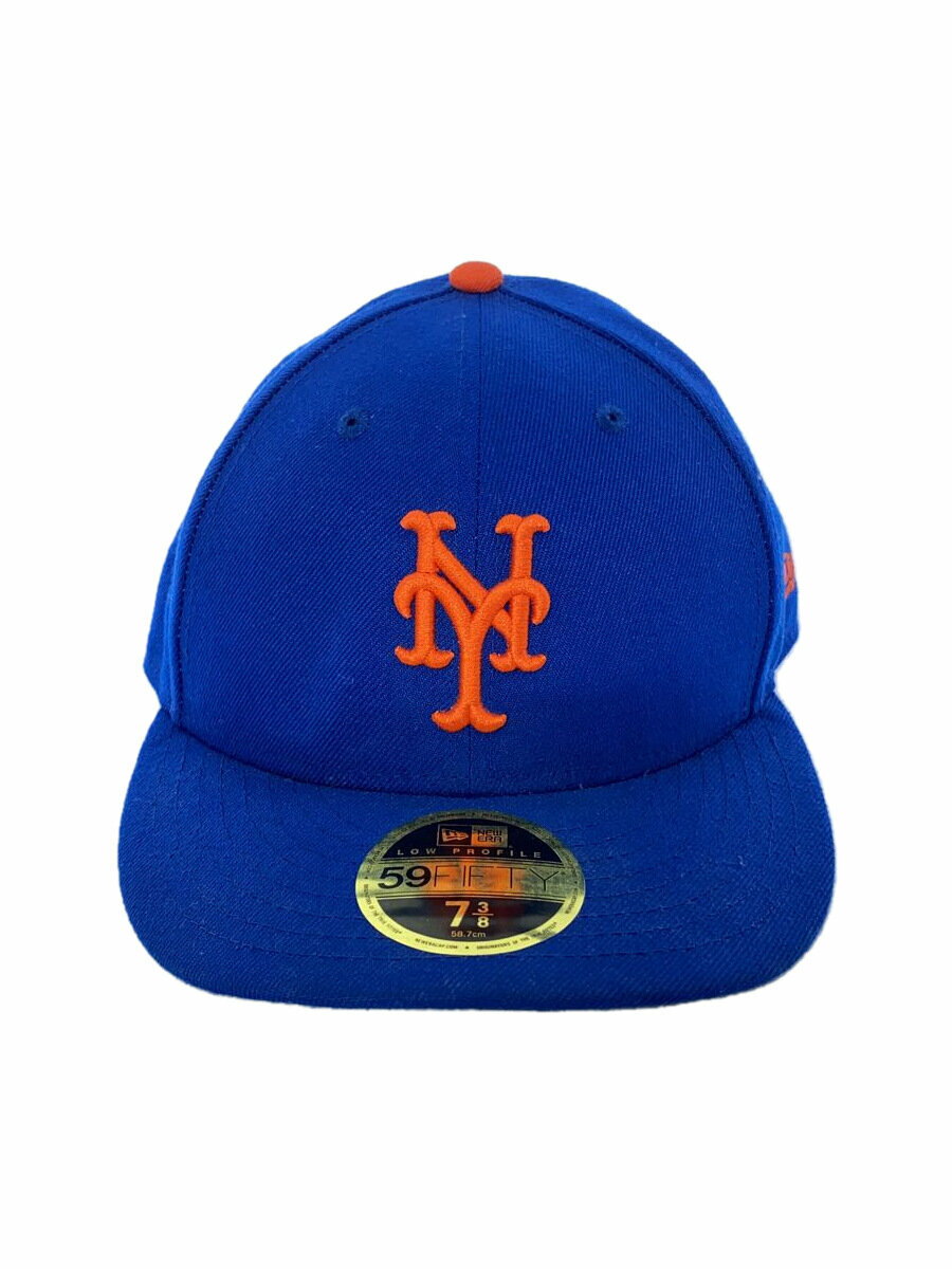 【中古】NEW ERA◆ニューヨークメッツ/キャップ/7 3/8/ポリエステル/BLU/メンズ【服飾雑貨他】