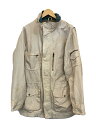 【中古】EDDIE BAUER◆80s~90s/マウンテンパーカ/L/コットン/クリーム/60/40クロス/フード欠品/ロクヨン【メンズウェア】