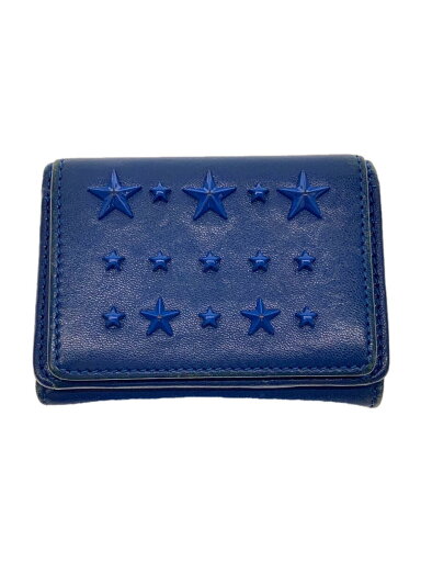 【中古】JIMMY CHOO◆3つ折り財布/レザー/BLU/レディース【服飾雑貨他】 【中古】JIMMY CHOO◆3つ折り財布/レザー/BLU/レディース【服飾雑貨他】
