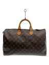 【中古】LOUIS VUITTON◆1)スピーディ40_モノグラム・キャンバス_BRW/PVC/BRW【バッグ】