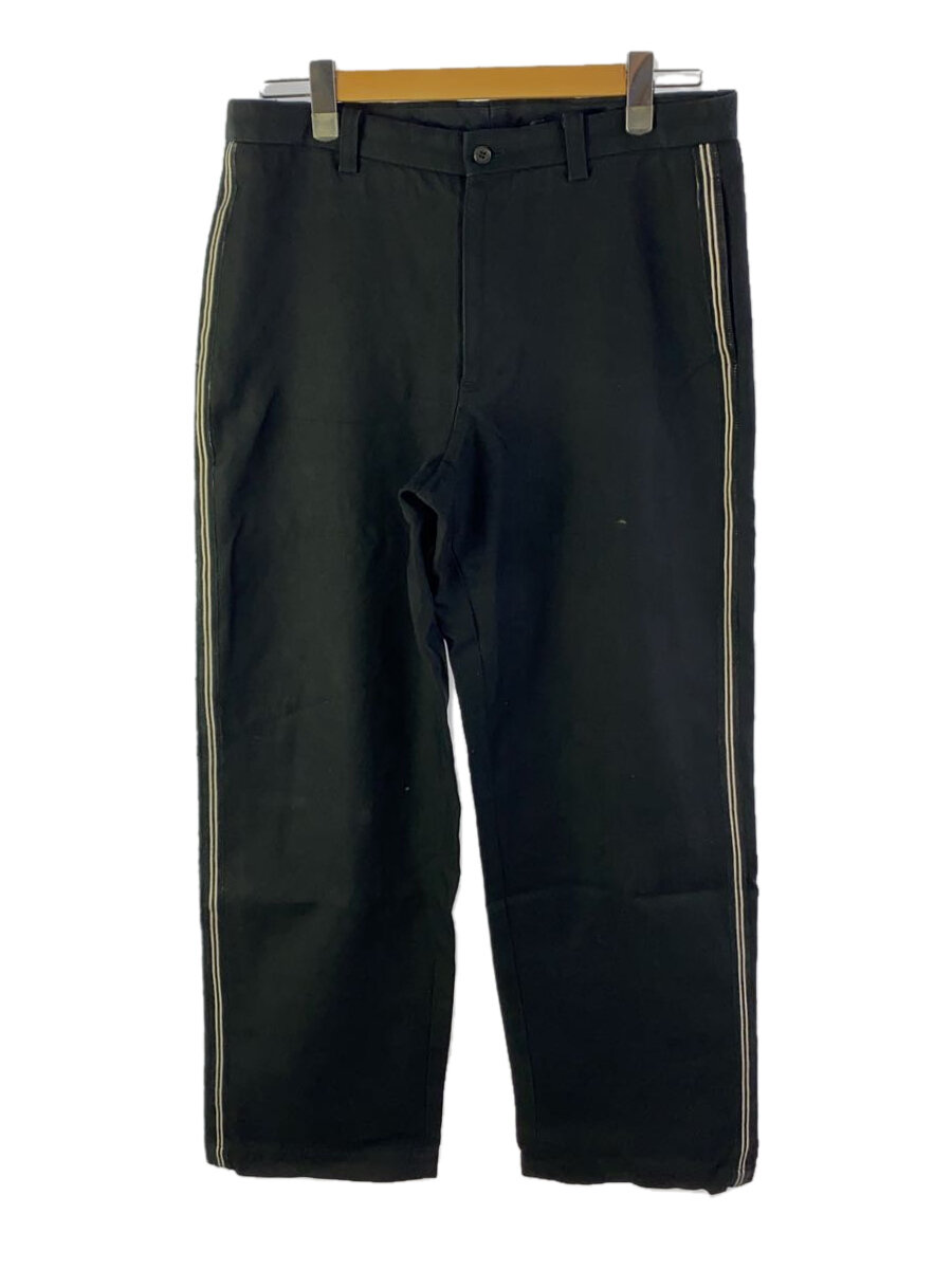 【中古】ISSEY MIYAKE◆サイドラインパンツ/4/コットン/BLK/ME31FF096【メンズウェア】