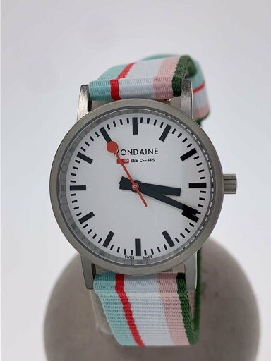 【中古】MONDAINE◆クォーツ腕時計/アナログ/WHT/A660.30360.16SBS【服飾雑貨他】 【中古】MONDAINE◆クォーツ腕時計/アナログ/WHT/A660.30360.16SBS【服飾雑貨他】