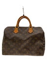 【中古】LOUIS VUITTON◆1)スピーディ・バンドリエール30_モノグラム・キャンバス_BRW/PVC/BRW【バッグ】