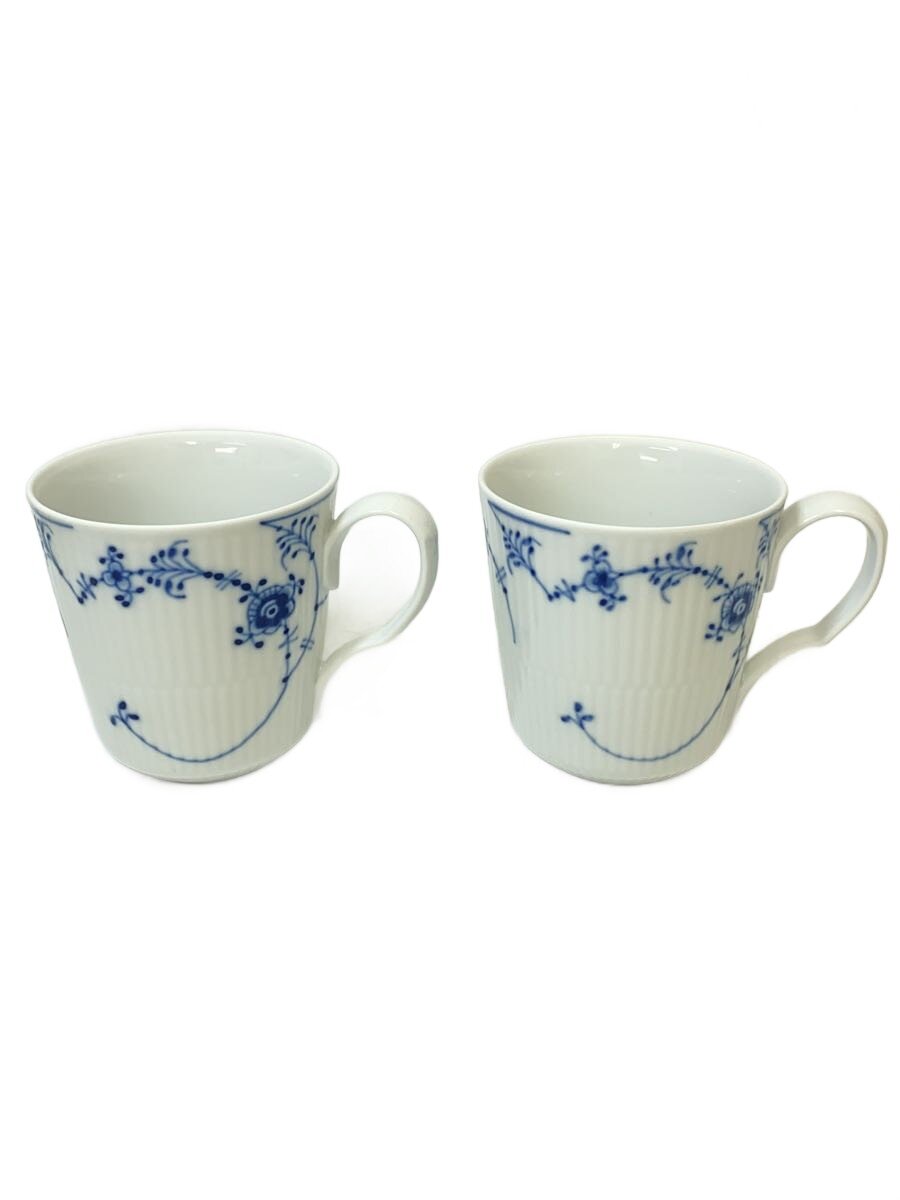【中古】ROYAL COPENHAGEN◆カップ&ソーサー/2点セット/WHT/ブルーフルーテッドプレイン//【キッチン用品】