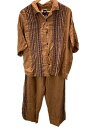 【中古】FREAK’S STORE◆セットアップ/L/レーヨン/BRW/無地/23SS-025SH【メンズウェア】