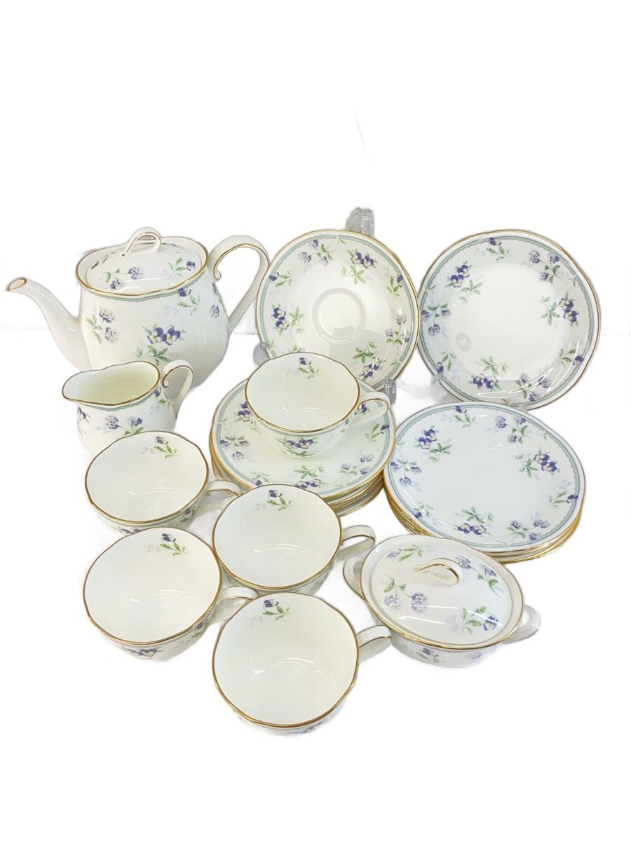 【中古】Noritake◆ティーセット/カップ&ソーサー/ポット/シュガー&ミルク点セット/WHT//【キッチン用品】