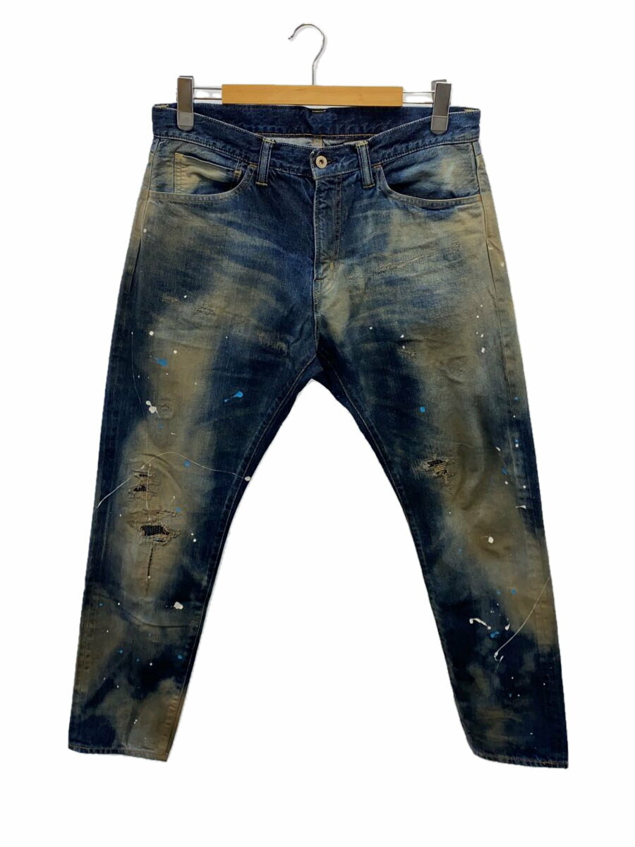 【中古】SEQUEL◆21AW/ペンキ加工クラッシュデニムパンツ/M/ペイント/ダメージ加工/SQ-21AW-PT-08【メンズウェア】