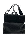 【中古】LOUIS VUITTON◆スティーマーPM_モノグラム・エクリプス_BLK/PVC/BLK//【バッグ】