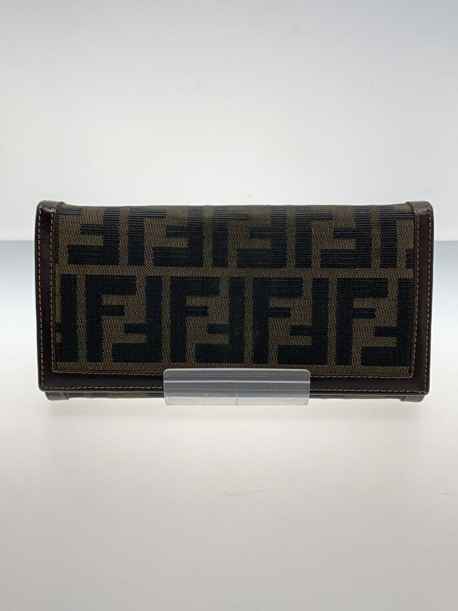 【中古】FENDI◆ズッカ柄/長財布/--/BRW/総柄/レディー