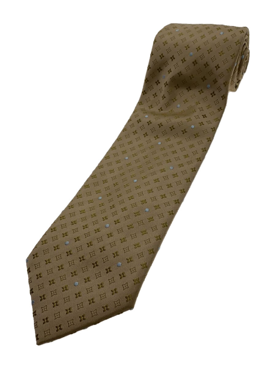 【中古】LOUIS VUITTON◆ネクタイ/シルク/GLD/総柄/メンズ【服飾雑貨他】