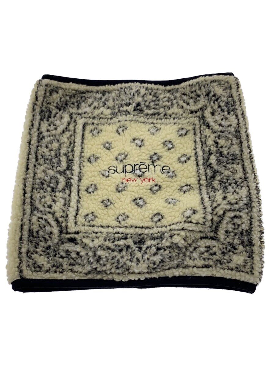 【中古】Supreme◆マフラー/ポリエステル/WHT/ペーズリー/メンズ【服飾雑貨他】