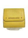 【中古】MICHAEL KORS◆3つ折り財布/レザー/YLW/無地/レディース/35H8GYEF2L//【服飾雑貨他】