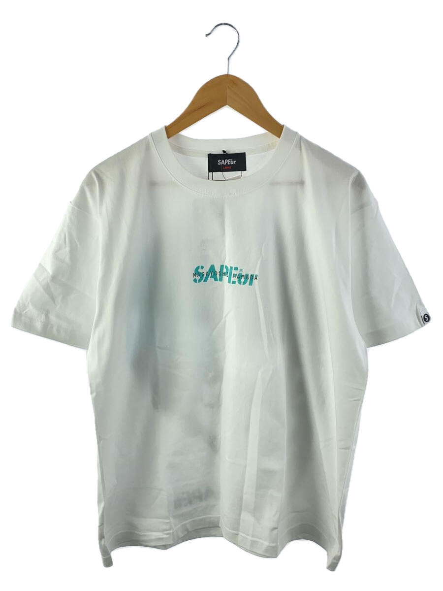 【中古】A Elegantes SAPEur◆Tシャツ/L/コットン/WHT/A0023-007【メンズウェア】