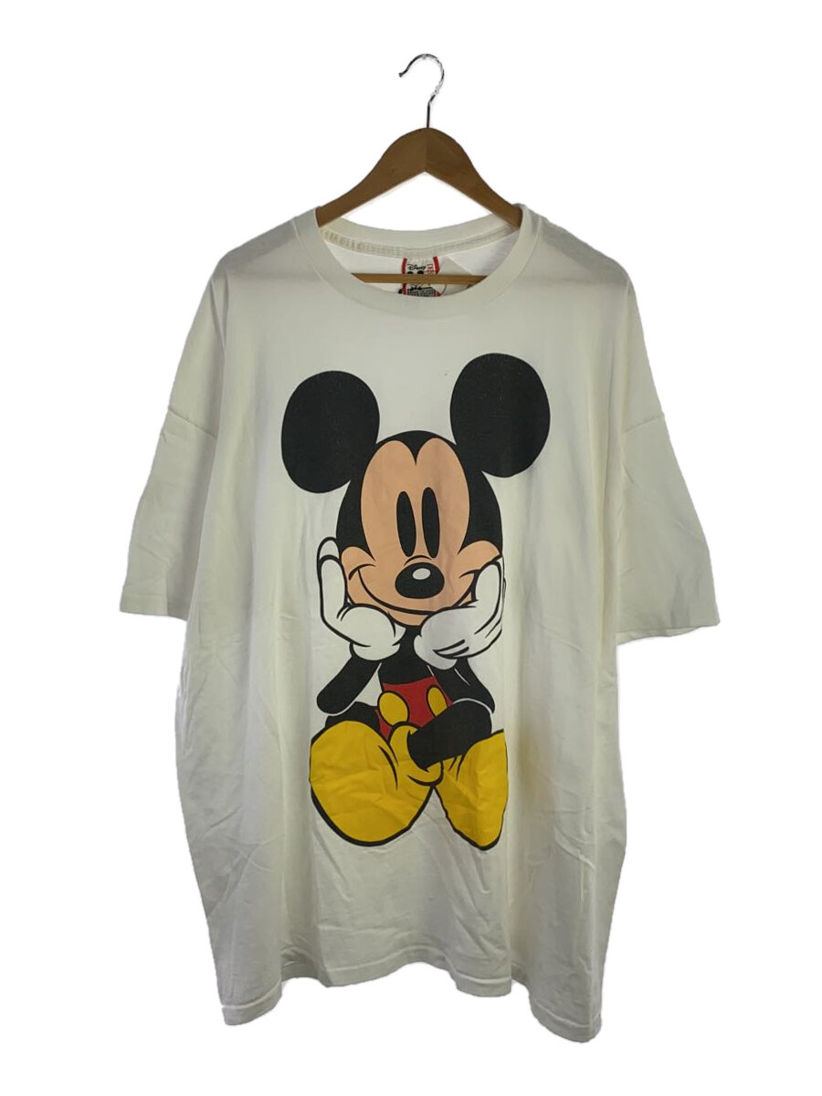 Disney VINTAGE◆SUPERSIZE/オスワリミッキー/著名人着用 Tシャツ/--/コットン/ホワイト/プリント