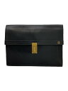 【中古】dunhill◆セカンドバッグ/レザー/BLK/無地/番号000/黒/ブラック【バッグ】