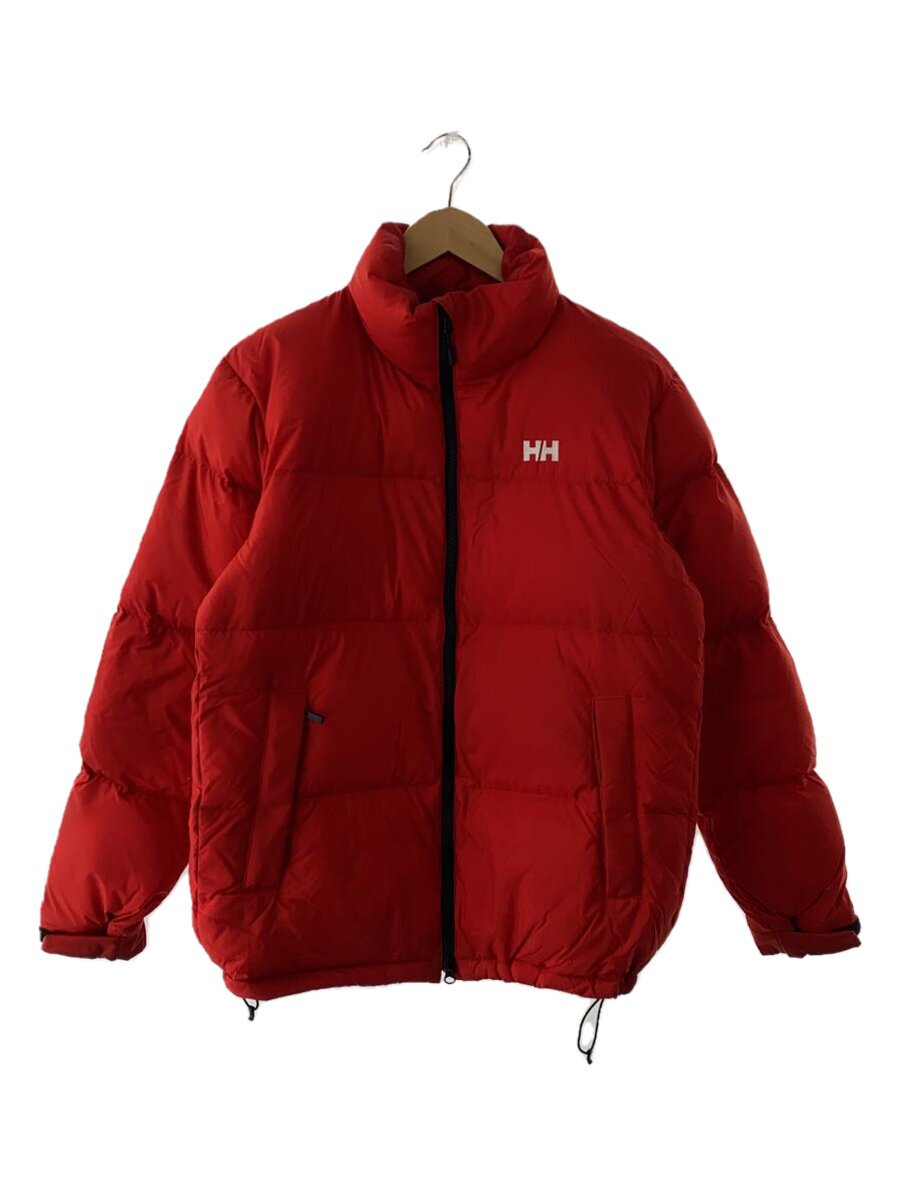 【中古】HELLY HANSEN◆ダウンジャケット/M/ナイロン/レッド/無地/HE12061【メンズウェア】