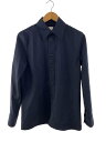 【中古】BOTTEGA VENETA◆レギュラーカラー ウールシャツ 長袖シャツ/36/ウール/ネイビー【メンズウェア】