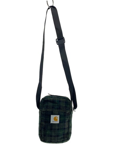 【中古】Carhartt◆ショルダーバッグ/コットン/GRN/チェック【バッグ】 【中古】Carhartt◆ショルダーバッグ/コットン/GRN/チェック【バッグ】