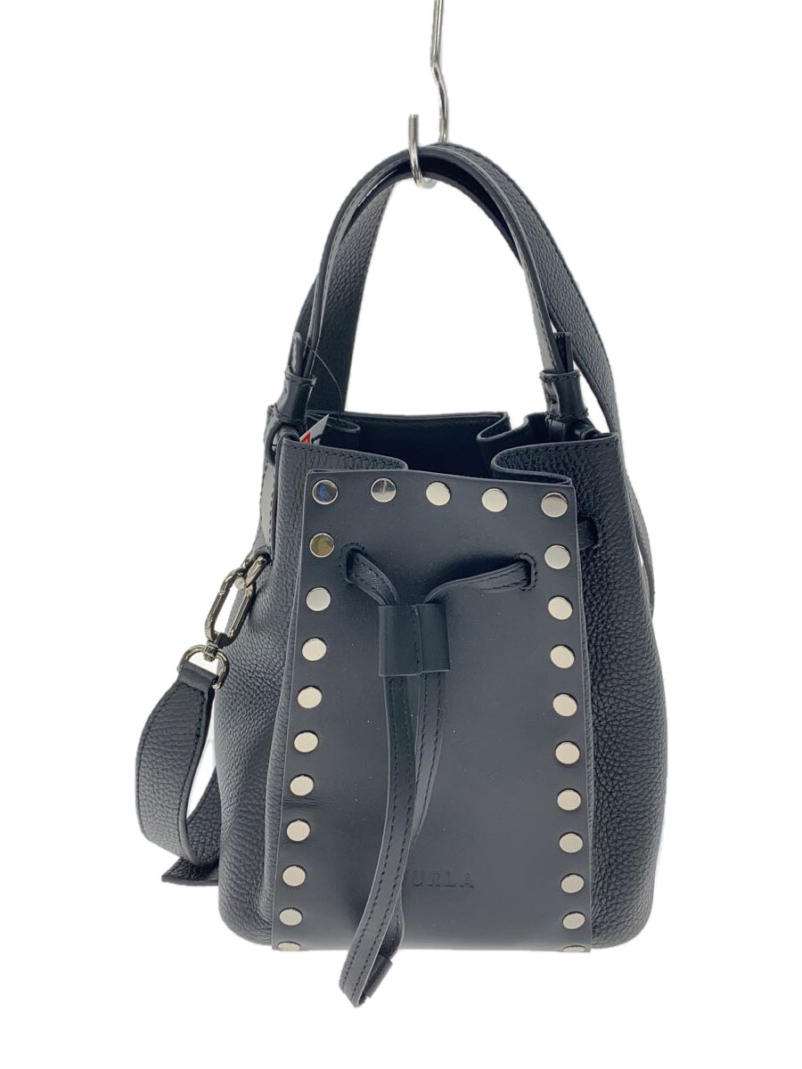 【中古】FURLA◆ショルダーバッグ/レザー/BLK/wb00353/ミアステラ【バッグ】