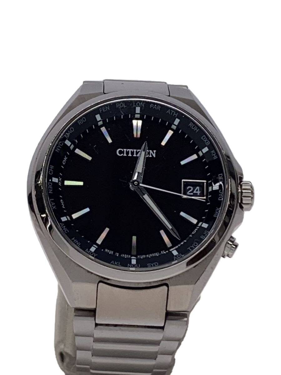 【中古】CITIZEN◆クォーツ腕時計/アナログ/チタン/ブラック/シルバー/H149-S118921【服飾雑貨他】