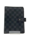 【中古】LOUIS VUITTON◆アジェンダMM_ダミエ・グラフィット_BLK/--/BLK/メンズ【服飾雑貨他】