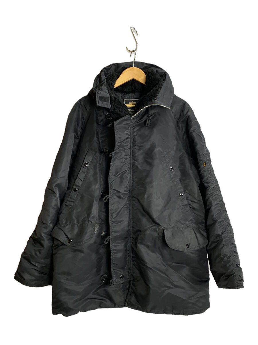 【中古】ALPHA INDUSTRIES◆フライトジャケット/L/ナイロン/BLK/20024-01【メンズウェア】
