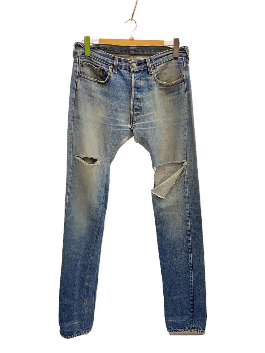 【中古】Levi’s◆リペアダメージ有/赤耳/旧6工場/524刻印/ストレートパンツ/--/コットン/IDG/無地【メンズウェア】