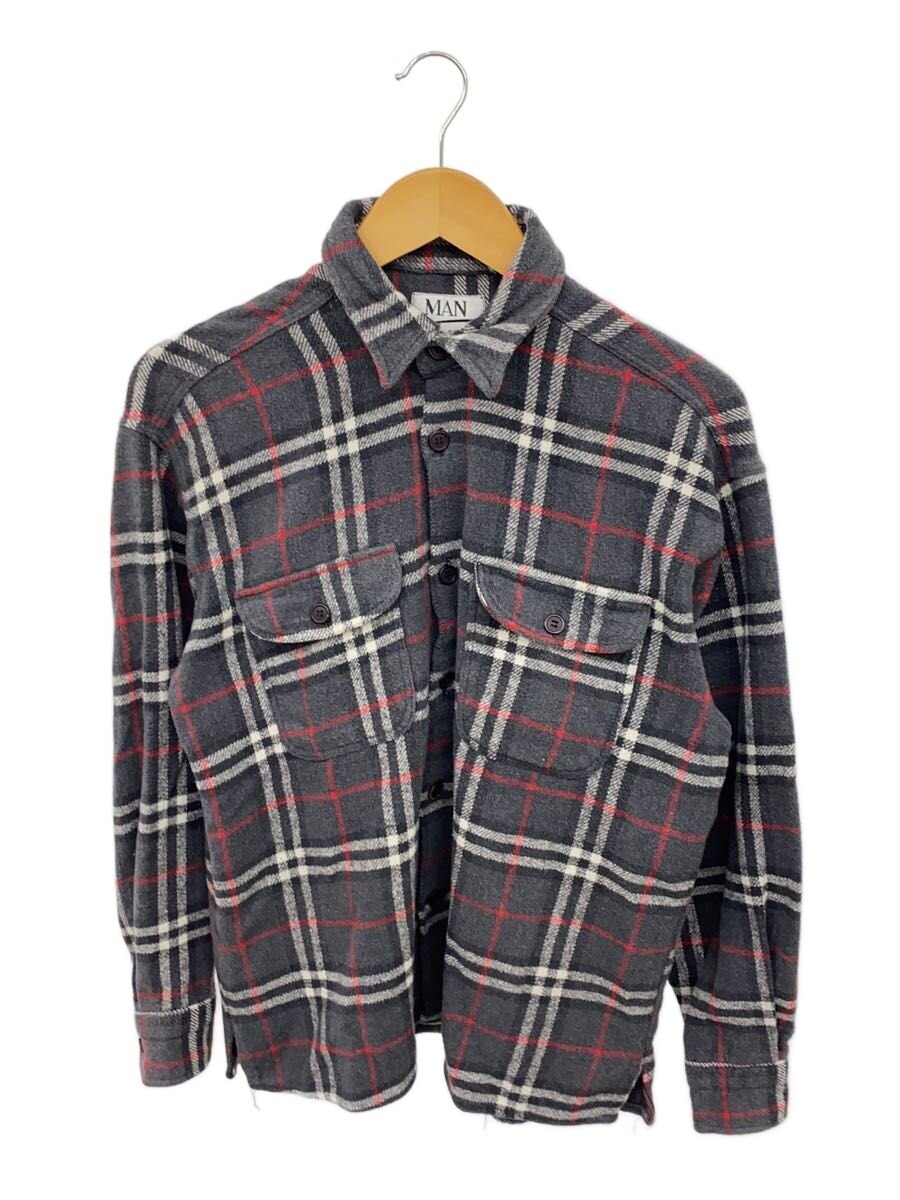 【中古】man/長袖シャツ/M/--/GRY/チェック【メンズウェア】