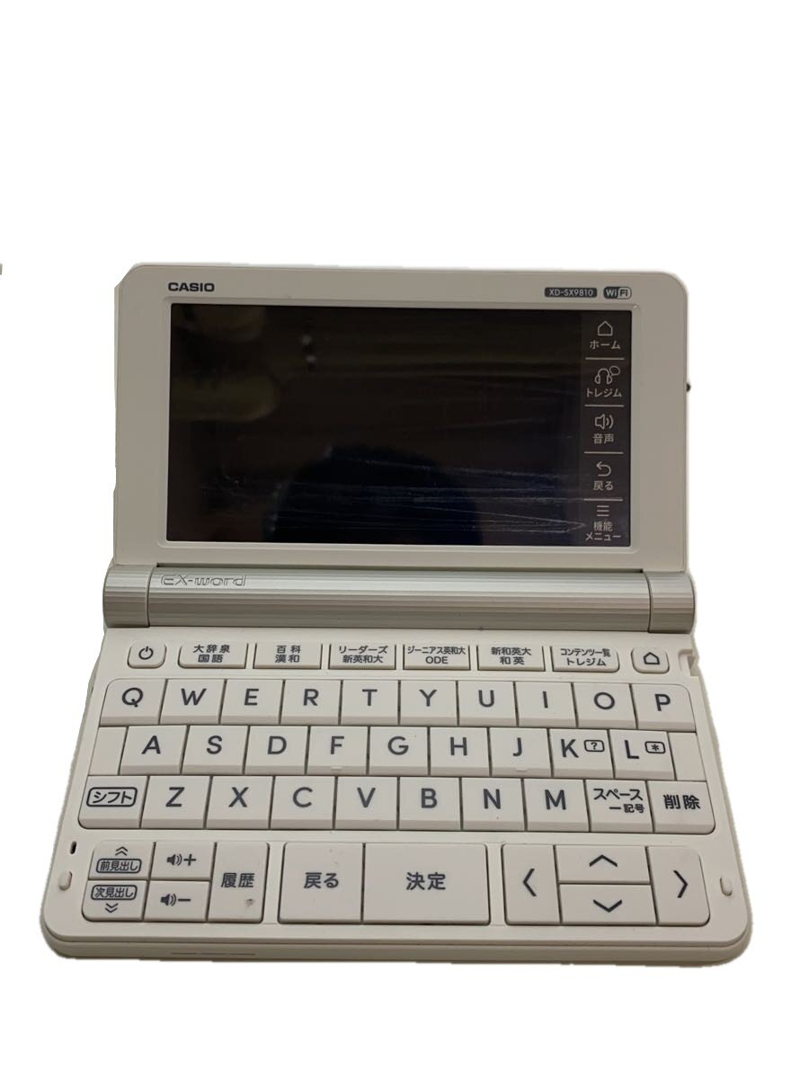 【ブランド】CASIO 【ブランドカナ】カシオ 【型番】 【程度】B 【カラー】 【キーワード】　　　/ 2026/09/17 セカンドストリート西条中央店 【1967】【中古】CASIO◆電子辞書 エクスワード XD-SX9810WE//【家電・ビジュアル・オーディオ】 ブランド CASIO 型番 カラー 実寸（cm） 【電子辞書】 幅：15.5 / 高さ：10 / 奥行：1.5 【その他】 その他サイズ：/ 商品は　セカンドストリート西条中央店の店頭にて販売しております。商品に関するお問合わせは、お電話(TEL:082-493-6822)にて、問合わせ番号：2319677032015をお伝えください。 配送方法やお支払い方法に関するお問い合わせは、サポートセンターまでご連絡をお願いします。 ※お電話の対応は営業時間内のみとなります。お問い合わせフォームでお問い合わせの際はご注文番号をご記入下さい この商品に関する出品店舗からのコメント 全体的な使用感がございますが、ご使用していただく分には差支えございません。店頭にて陳列販売致しており状態が変化する場合がございますので、予めご了承くださいませ。ご不明な点がございましたら、お気軽にお問い合わせくださいませ。