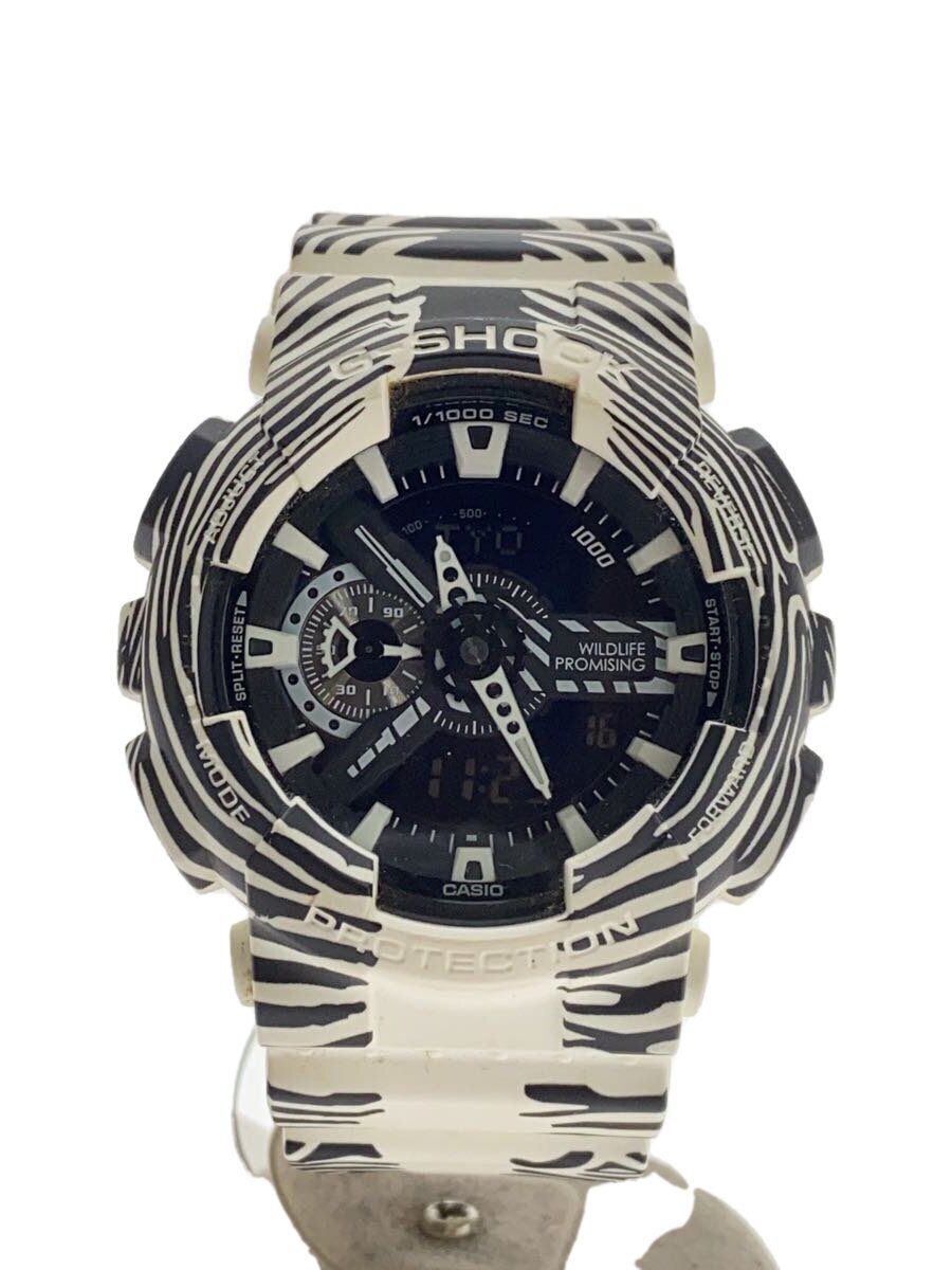 【中古】CASIO◆クォーツ腕時計_G-SHOCK/デジタル/ラバー/BLK/WHT【服飾雑貨他】