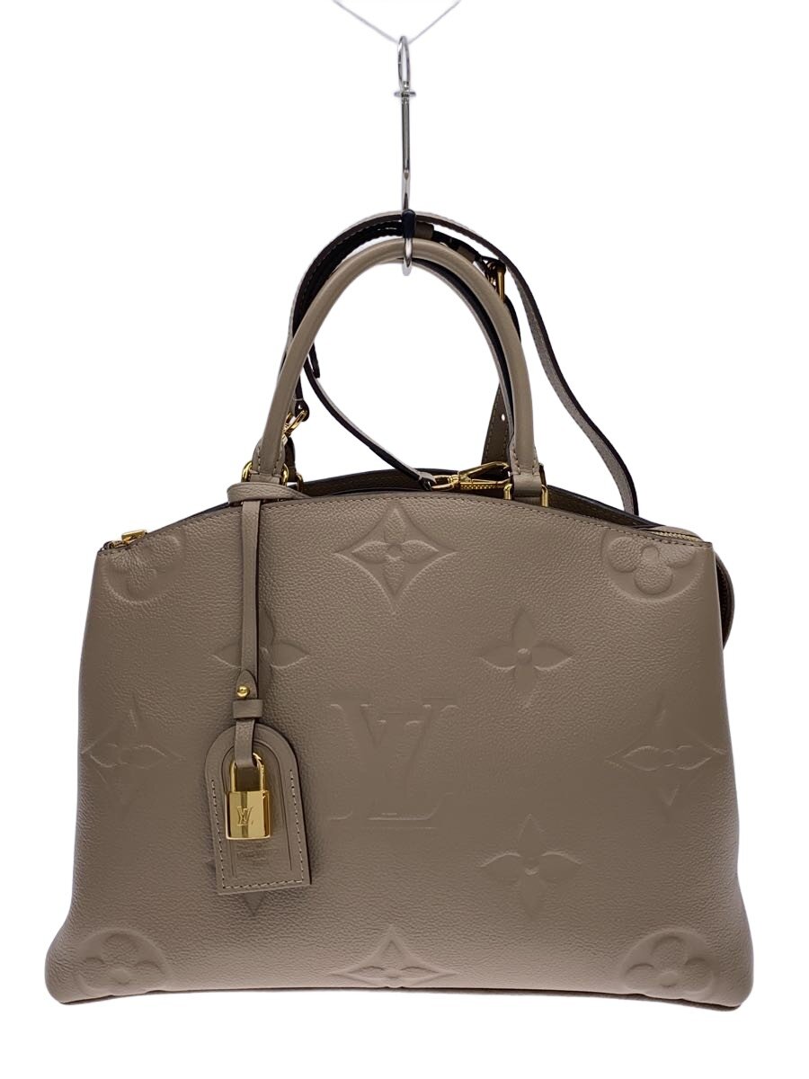 【中古】LOUIS VUITTON◆グラン・パレMM_モノグラム・アンプラント/レザー/BEG【バッグ】