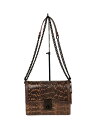 【中古】COACH◆スネークスキン/ショルダーバッグ/ブラウン/738【バッグ】