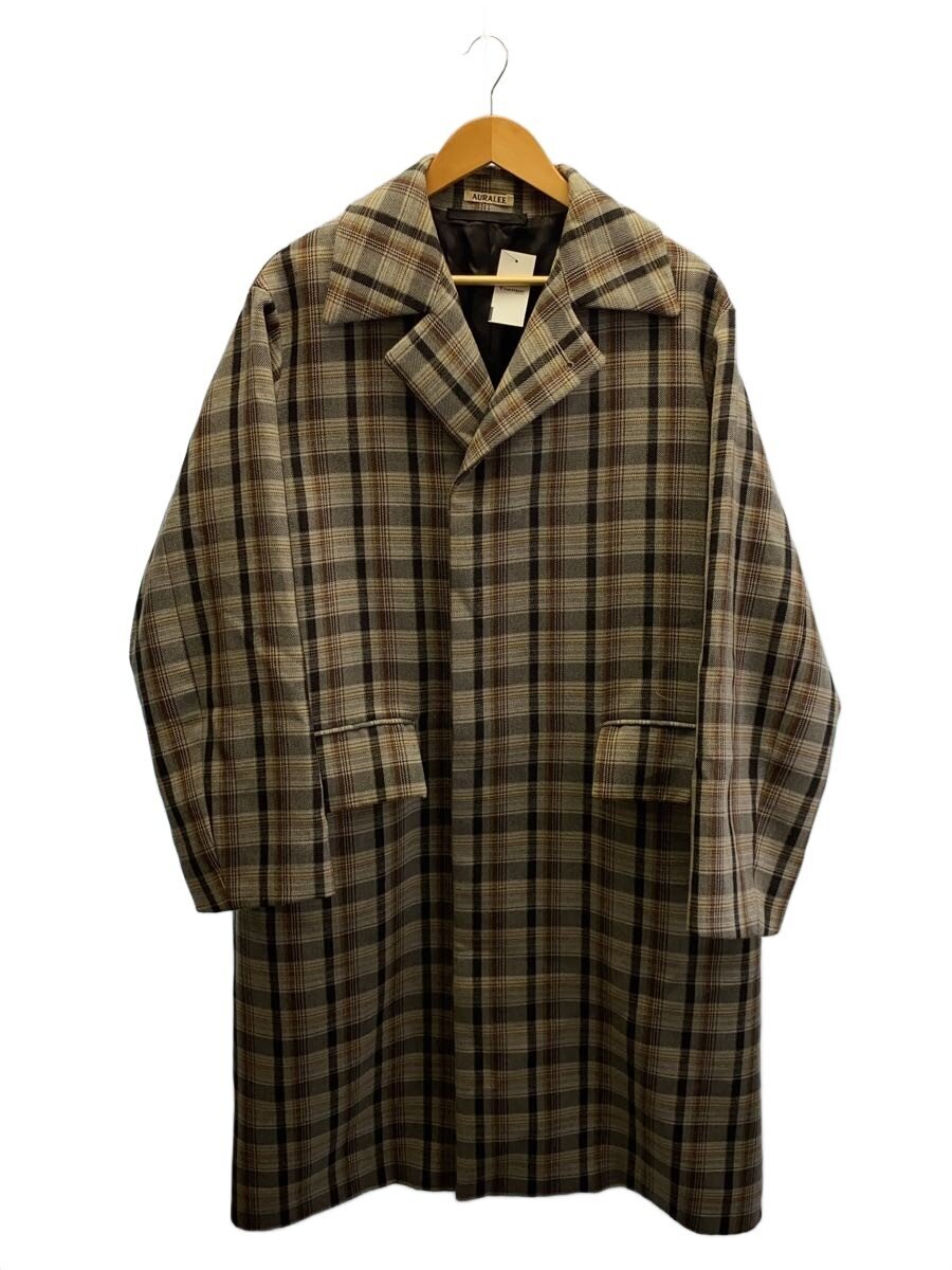 Rakuten - 【中古】AURALEE◆チェスターコート/3/ウール/GRY/チェック【メンズウェア】