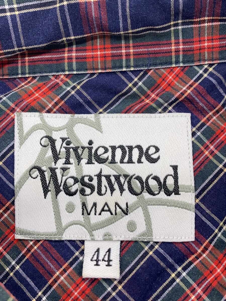 【中古】Vivienne Westwood MAN◆半袖シャツ/44/コットン/RED/チェック//【メンズウェア】