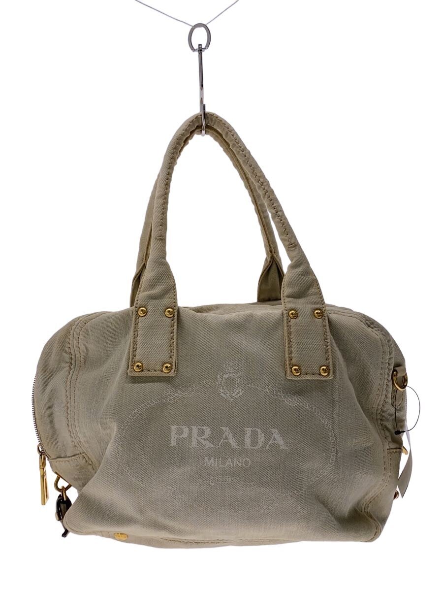 【中古】PRADA◆トートバッグ/キャンバス/CRM/BL0704【バッグ】