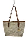 【中古】MICHAEL KORS◆JET SET TRAVEL MD CARRYALL TOTE/トートバッグ/BEG/総柄/35H8GTVT2B【バッグ】