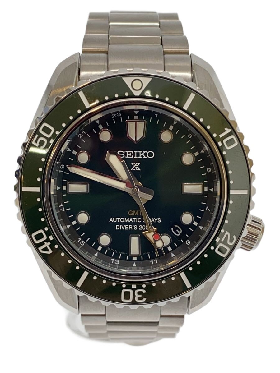 【中古】SEIKO◆自動巻腕時計/アナログ/ステンレス/GRN/SLV/SBEJ009【服飾雑貨他】