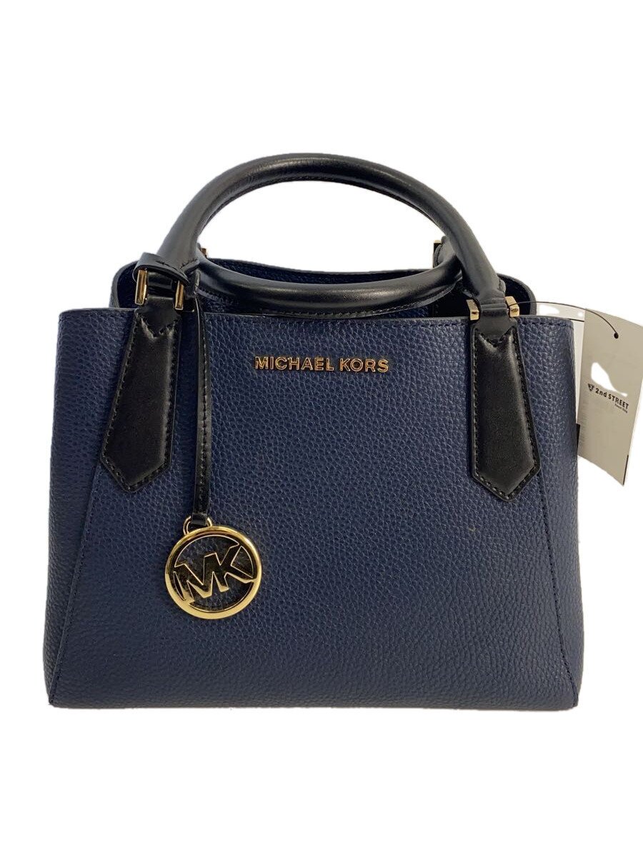 【中古】MICHAEL KORS◆バッグ/レザー/ネイビー/DB-1903【バッグ】