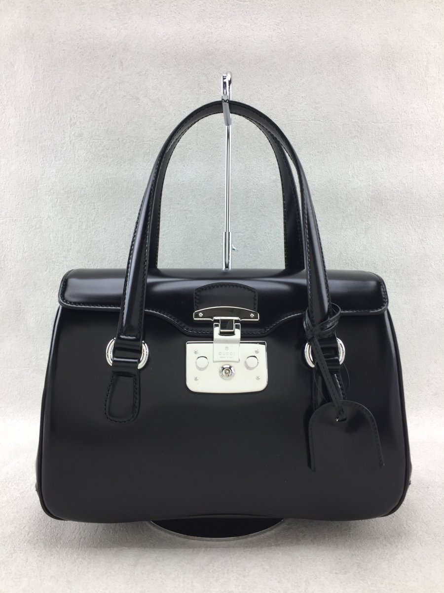 【中古】GUCCI◆ハンドバッグ/レザー/BLK/レディロック/331827/493379【バッグ】