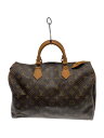 【中古】LOUIS VUITTON◆2)スピーディ35_モノグラム・キャンバス_BRW/PVC/BRW【バッグ】