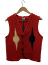 【中古】ORTEGA’S◆ベスト/38/ウール/RED【メンズウェア】