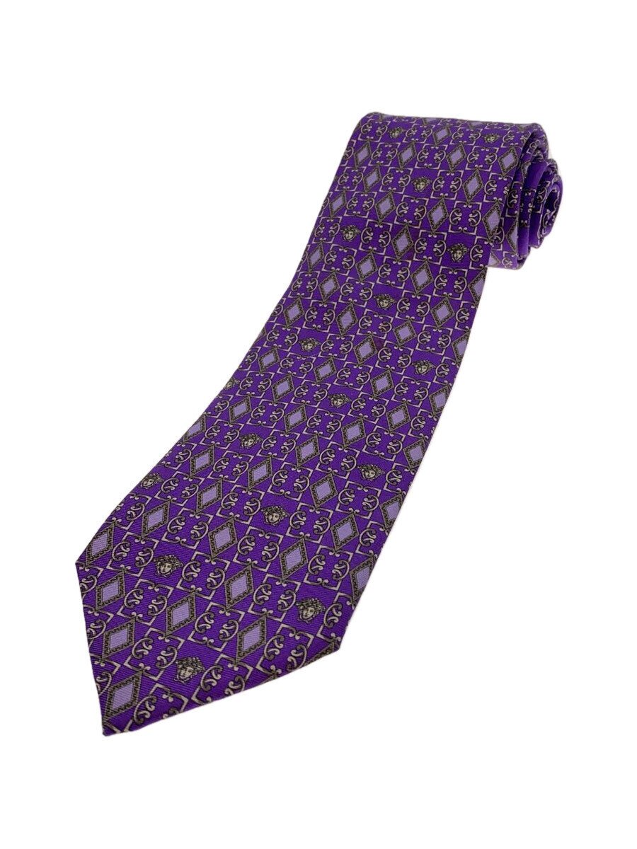 【中古】VERSACE◆ネクタイ/シルク/PUP/総柄/メンズ【服飾雑貨他】