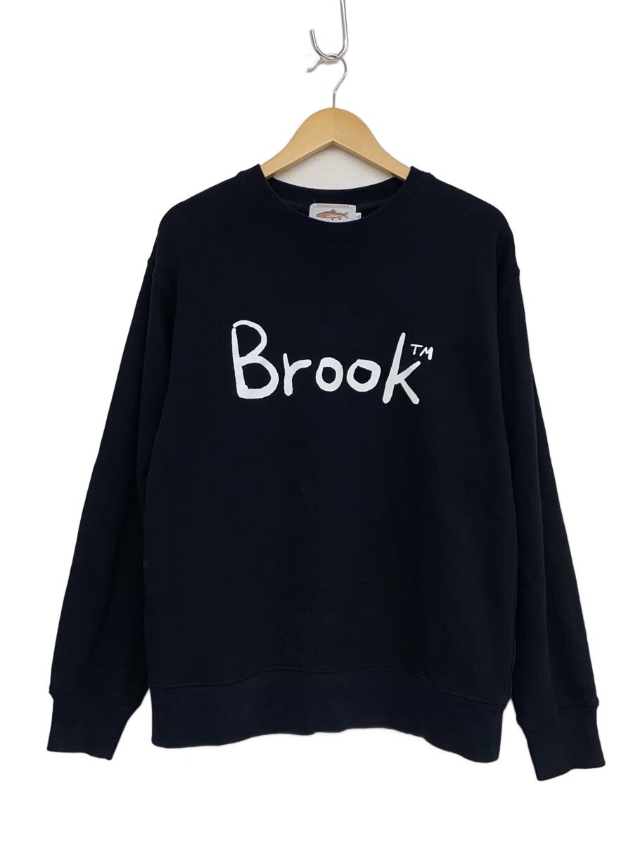 【中古】BROOK◆ロゴスウェット/L/コットン/BLK【メンズウェア】