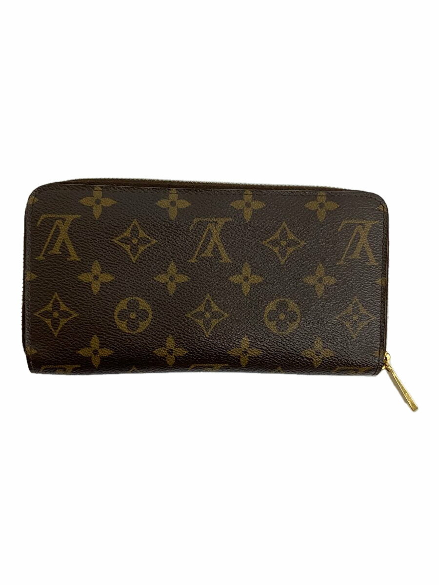【中古】LOUIS VUITTON◆2)ジッピー・ウォレット_モノグラム・キャンバス_BRW_フューシャ/PVC/BRW/総柄/レディース【服飾雑貨他】