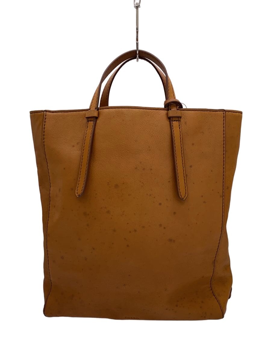 【中古】FOSSIL◆トートバッグ/レザー/BRW/無地/ZB7517【バッグ】