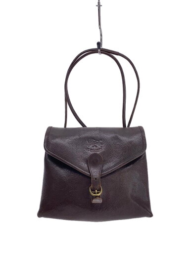 【中古】IL BISONTE◆ショルダーバッグ/牛革/BRW/無地//【バッグ】 【中古】IL BISONTE◆ショルダーバッグ/牛革/BRW/無地//【バッグ】
