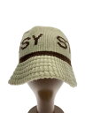 【中古】STUSSY◆22SS/Jacquard Knit Bucket Hat/S/アクリル/グリーン/メンズ/1321095【服飾雑貨他】