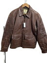 【中古】GOLDEN BEAR◆70s-80s/USA製/レザージャケット ブルゾン/40/レザー/BRW【メンズウェア】